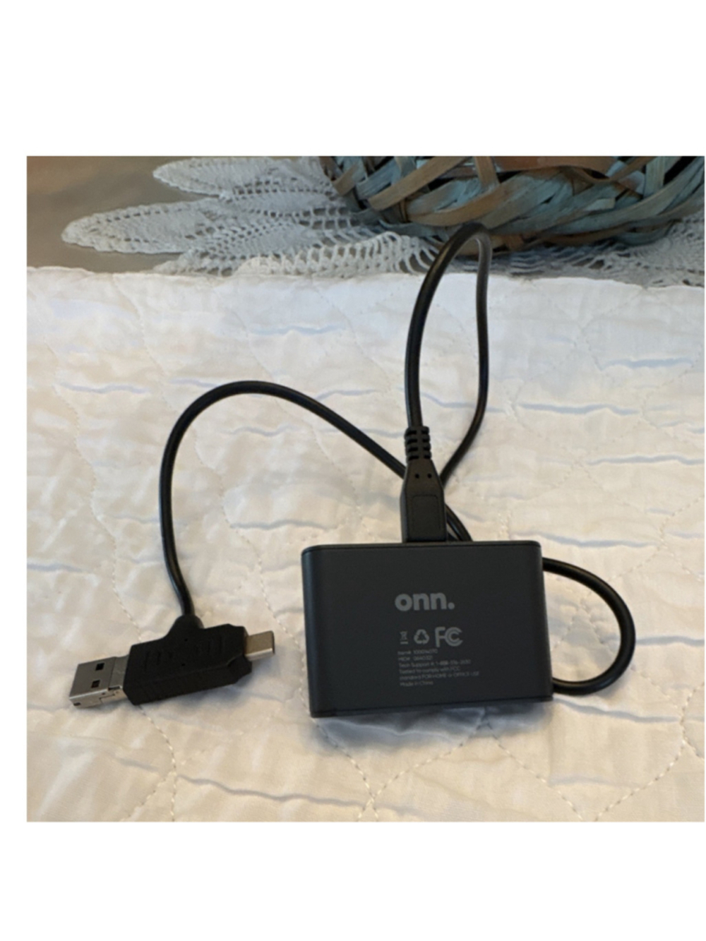 onn. USB & USB-C Multi-Format Card Reader for MicroSD CF SD, MPN 0464321